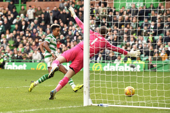 Scott Sinclair makes it 4-0 to Celtic.