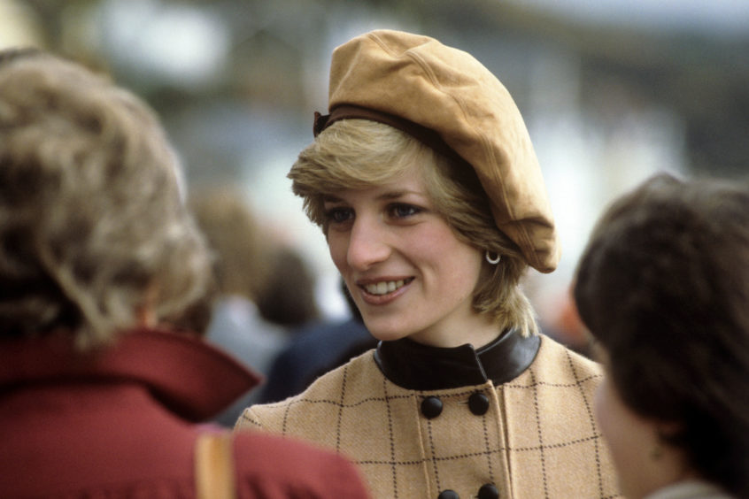 The Princess of Wales during her visit to Dolgellau in Wales. The hat that she was wearing is on display at the exhibition.
