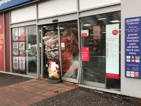 Scotmid in Coupar Angus after the incident.
