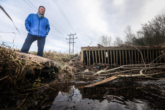 Ralph Coutts at the culvert