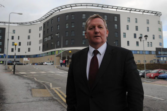 Alex Rowley pictured outside Kirkcaldy's Victoria Hospital.