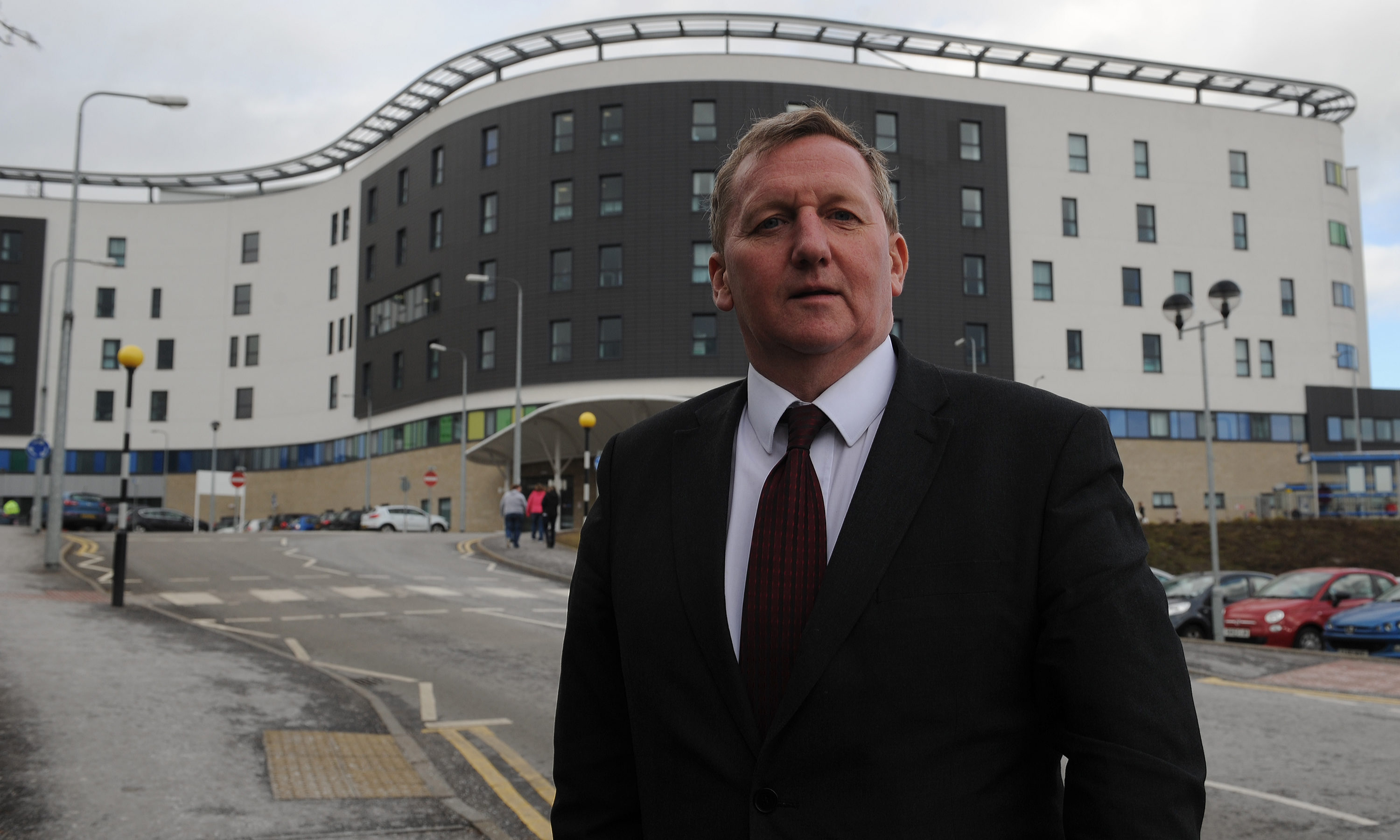 Alex Rowley pictured outside Kirkcaldy's Victoria Hospital.