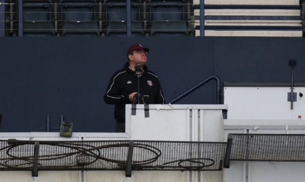 Mr Douglas on the gantry before his illness