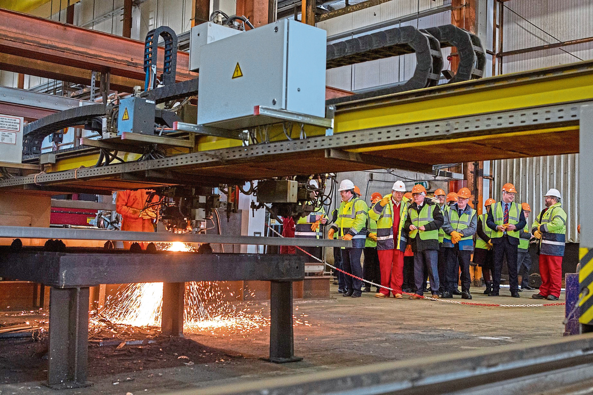 First steel is cut at BiFab Arnish for GeoSea Moray wind farm