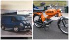 The blue Ford Transit van was stolen from Pitlochry, containing an orange moped.