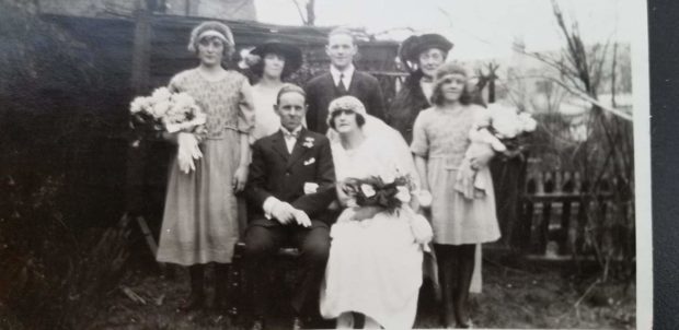 The wedding of William George Grant Easton and Mabel Cox, son of William and Jane Easton, on April 5 1922, Surrey, England. William  is the grandfather of Bill Easton who is coming from the USA for the ceremony.