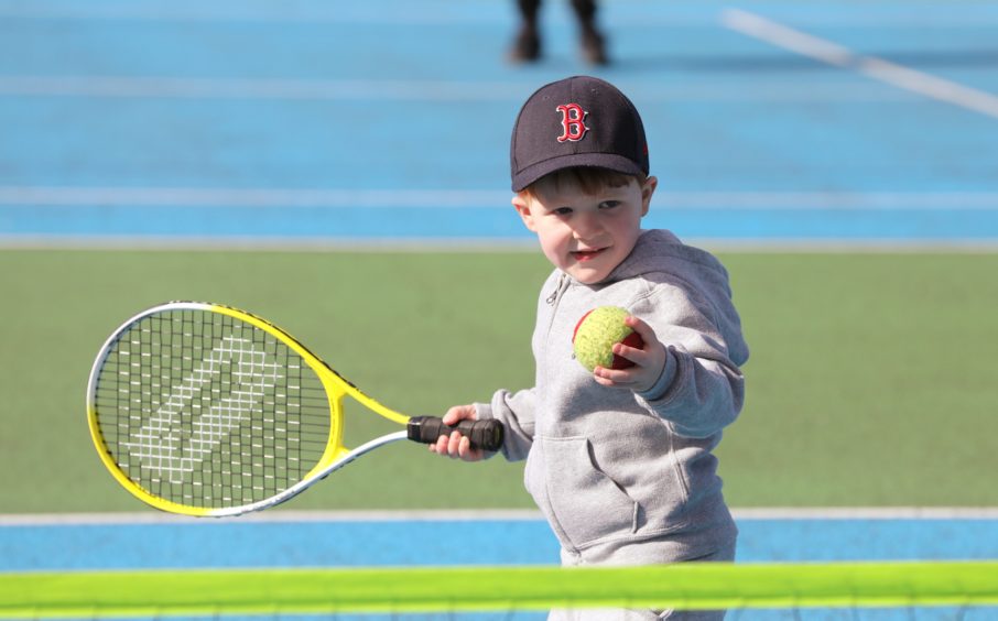 Big Tennis Weekend at Dawson park Dundee for all ages, 3 year Broughty Ferry in action,