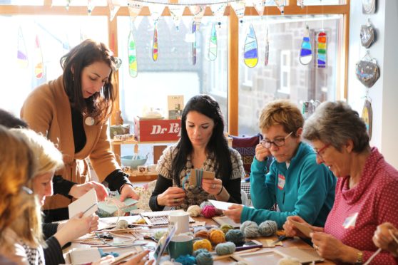 Gayle joins a seaside-inspired weaving workshop run by Le Petit Moose at Starfish Studio in Johnshaven.