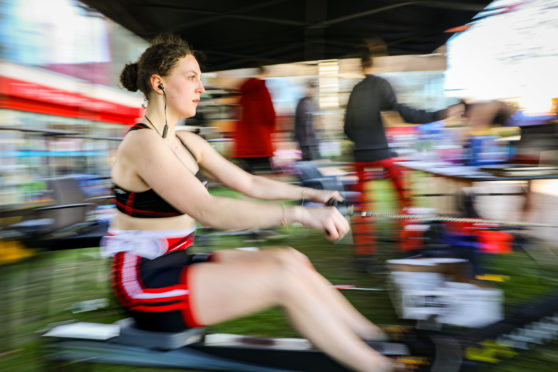 Student Rosie Bowick takes part in the Guinness World Record bid