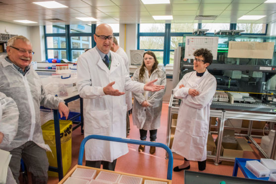 Rural Affairs Minister Mairi Gougeon, right, opened the new SRUC animal disease surveillance lab on the outskirts of Edinburgh.