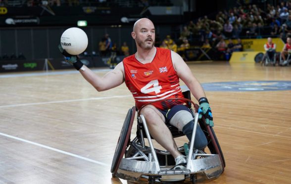 Michael in action in the rugby final