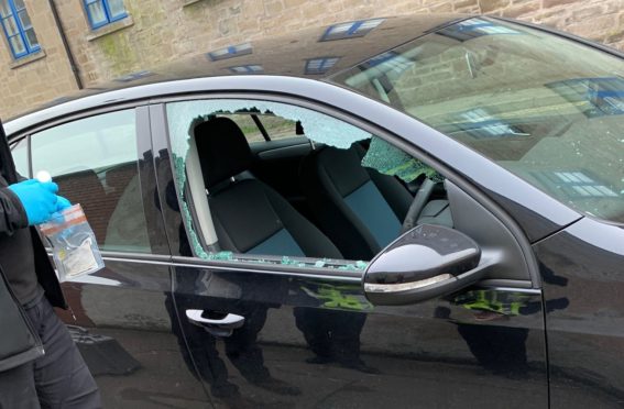 The Volkswagen Golf was broken into on Brown Street on Sunday afternoon