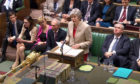 Prime Minister Theresa May speaks in the House of Commons during a Brexit debate.