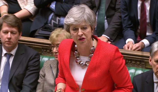 Prime Minister Theresa May speaking in the House of Commons, London, after the Government's Brexit deal was rejected by 391 votes to 242.