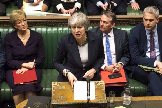Prime Minister Theresa May during a Brexit debate in the House of Commons.