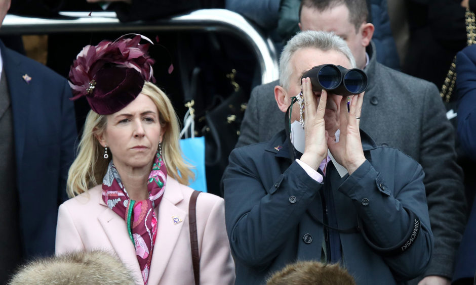 Michael O'Leary and wife Anita Farrell during St Patrick's Thursday.