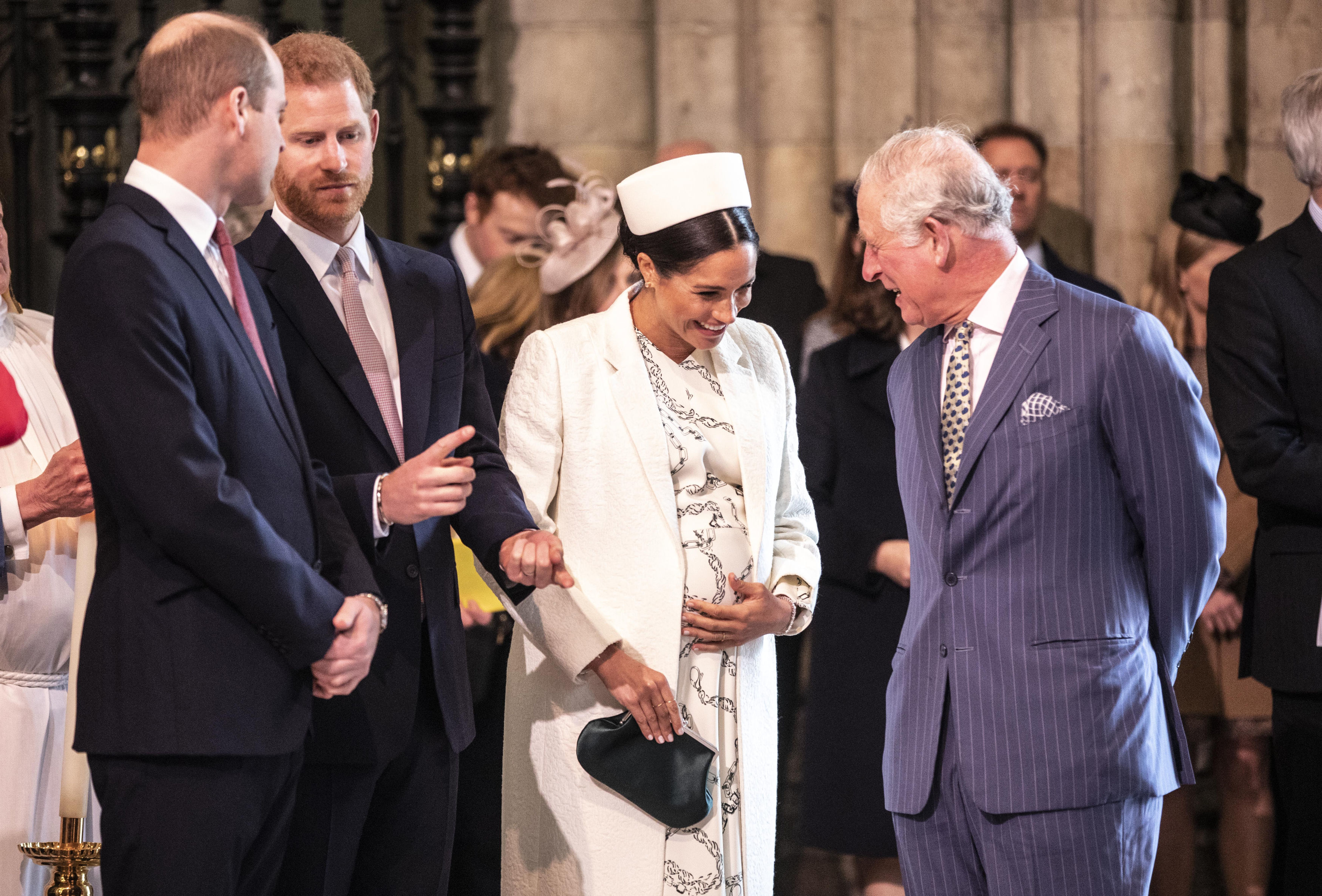 (left to right) The Duke of Cambridge, the Duke of Sussex , the Duchess of Sussex and the Prince of Wales.