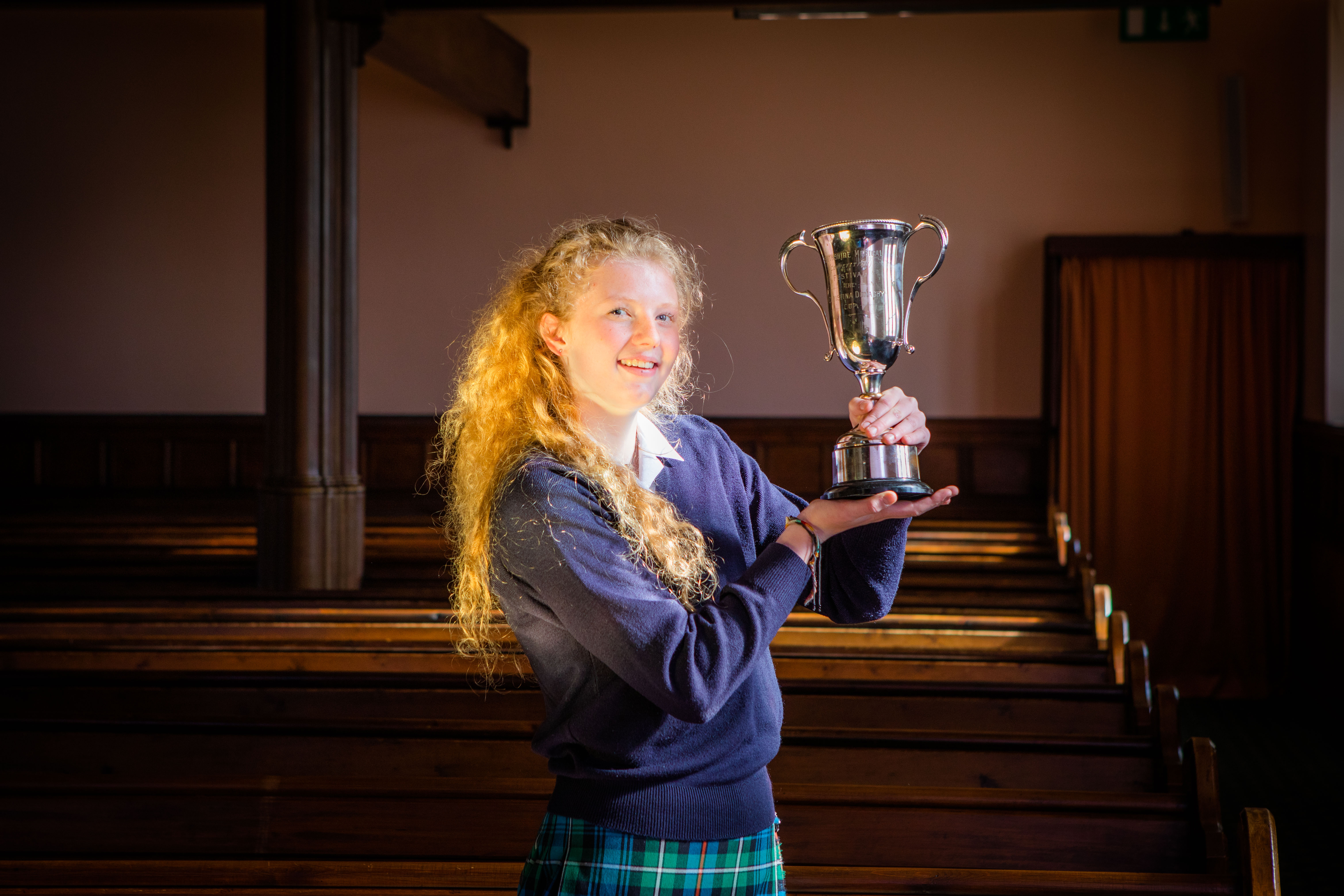 Abigail Strickland of Glenalmond College won The Christine Donaghy Cup for the Vocal Solo, Girls aged 14 or 15 class