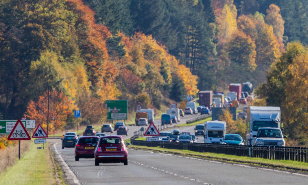 The A9 south of Pitlochry. Image: Steve MacDougall/DC Thomson