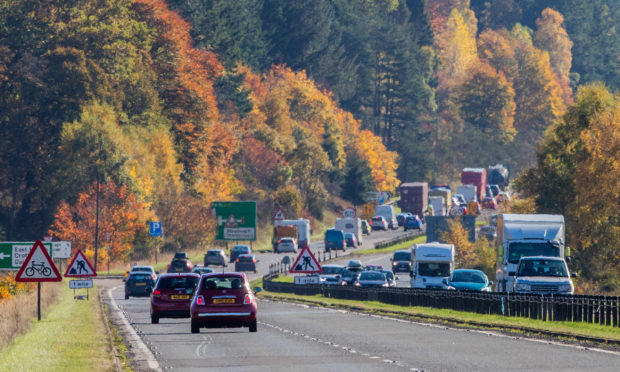 The A9 Southbound, between Pitlochry and Ballinluig.