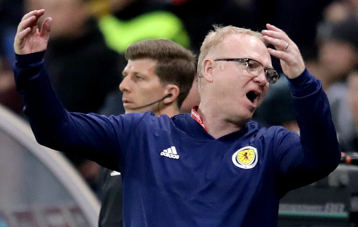 The Scotland manager Alex McLeish during game with Kazakhstan.