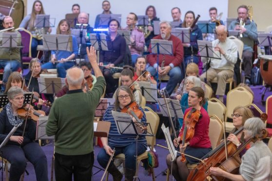 Kirkcaldy Orchestra at practice prior to shows this month.