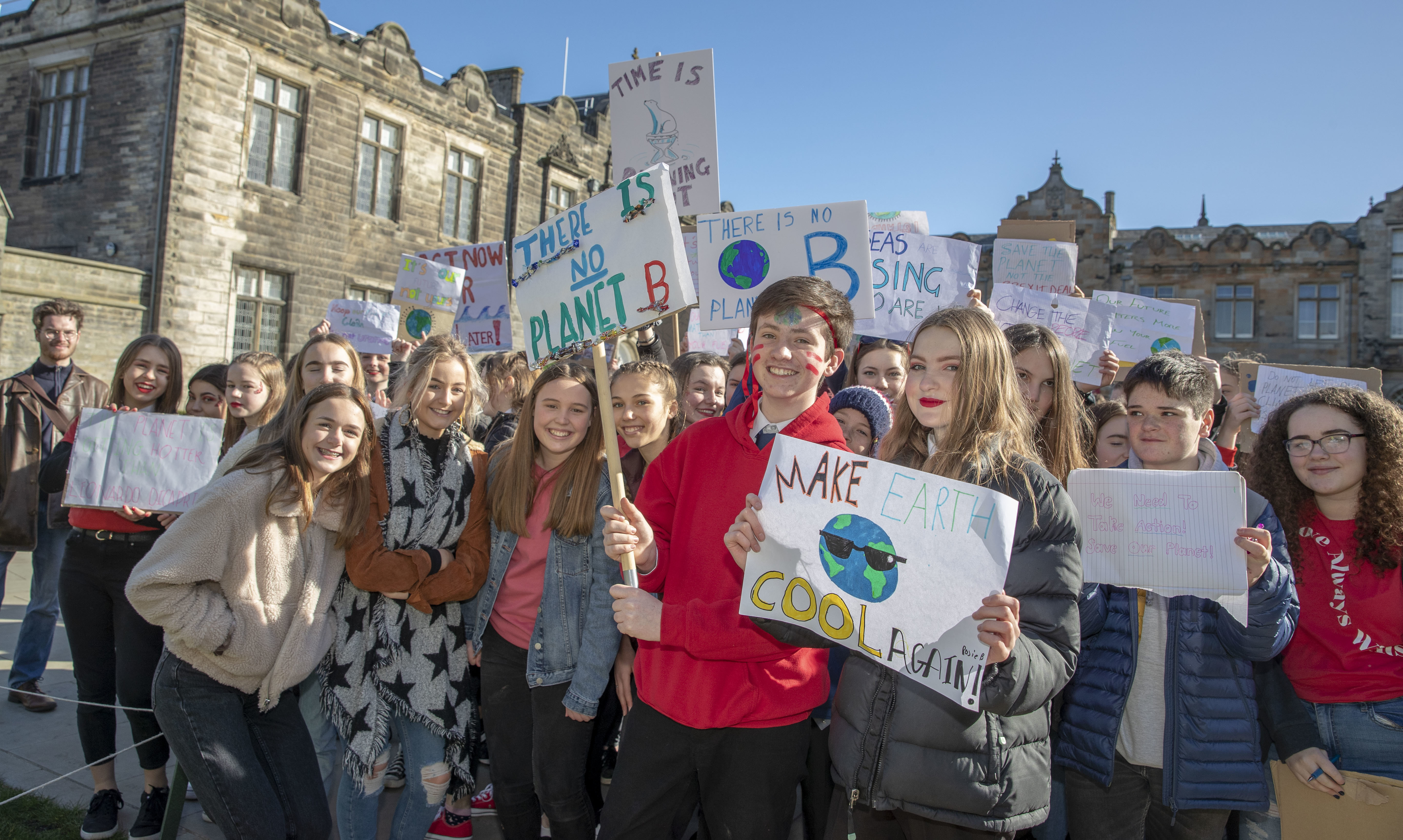 St Andrews Students joined in with climate strike.