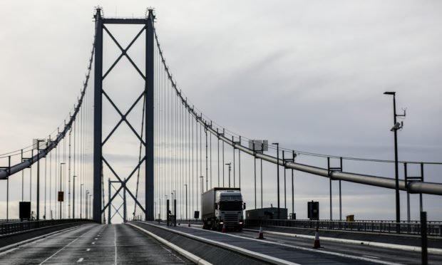 The Forth Road Bridge.