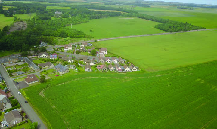 An aerial view of the Wadeslea site.