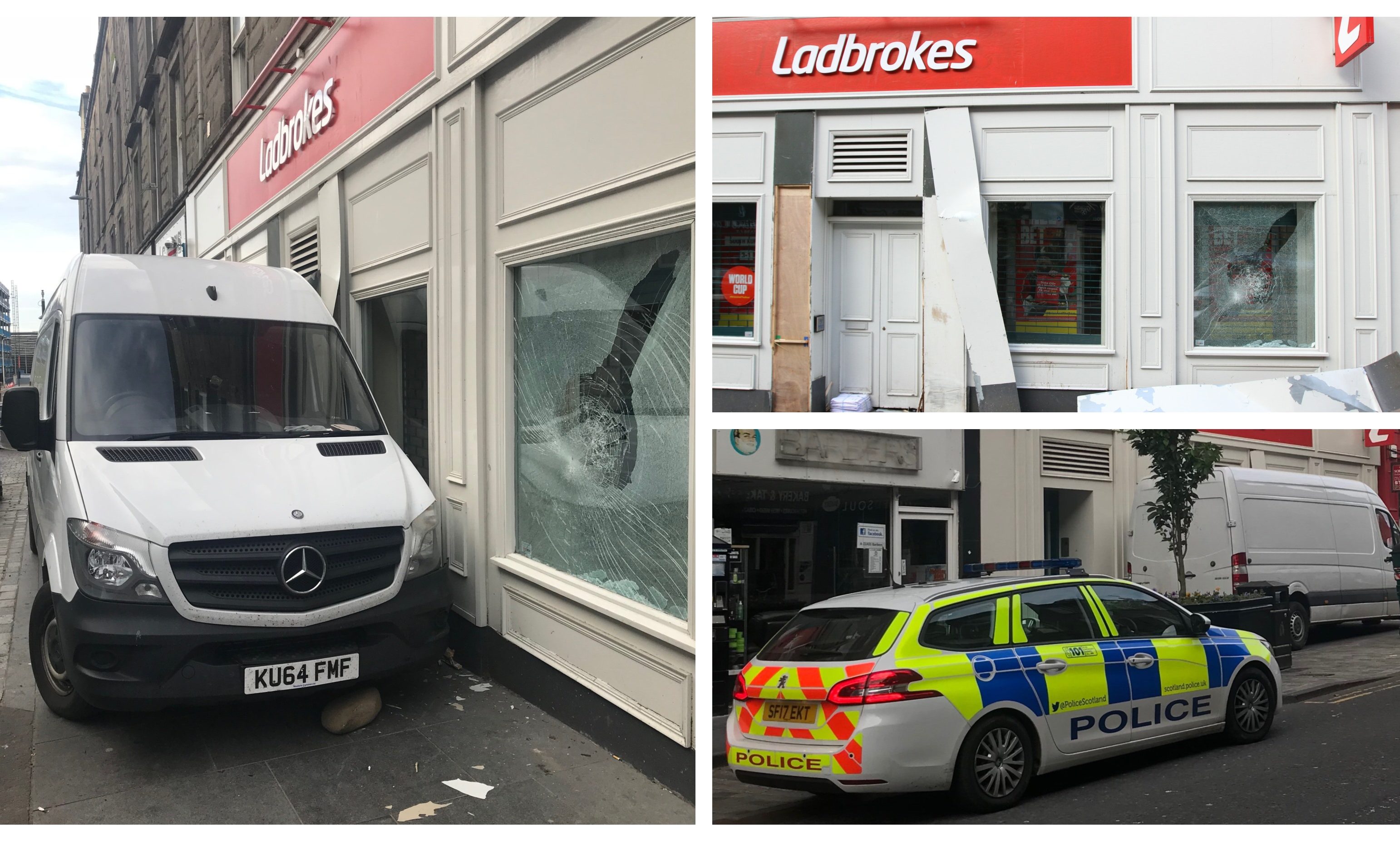 The scene at Ladbrokes on Union Street following the incident.