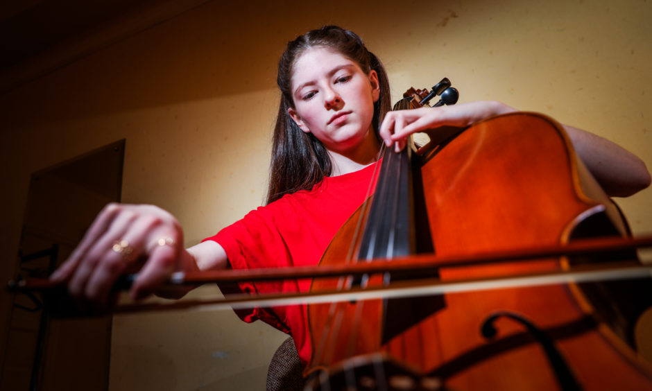 Grace Dobson, 17, a cellist from Harris.