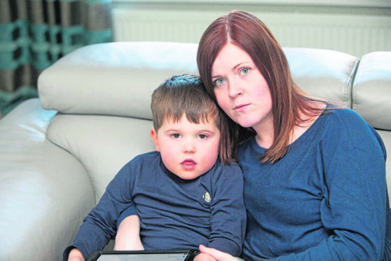Stephanie Ross from Glenrothes and her son Struan.