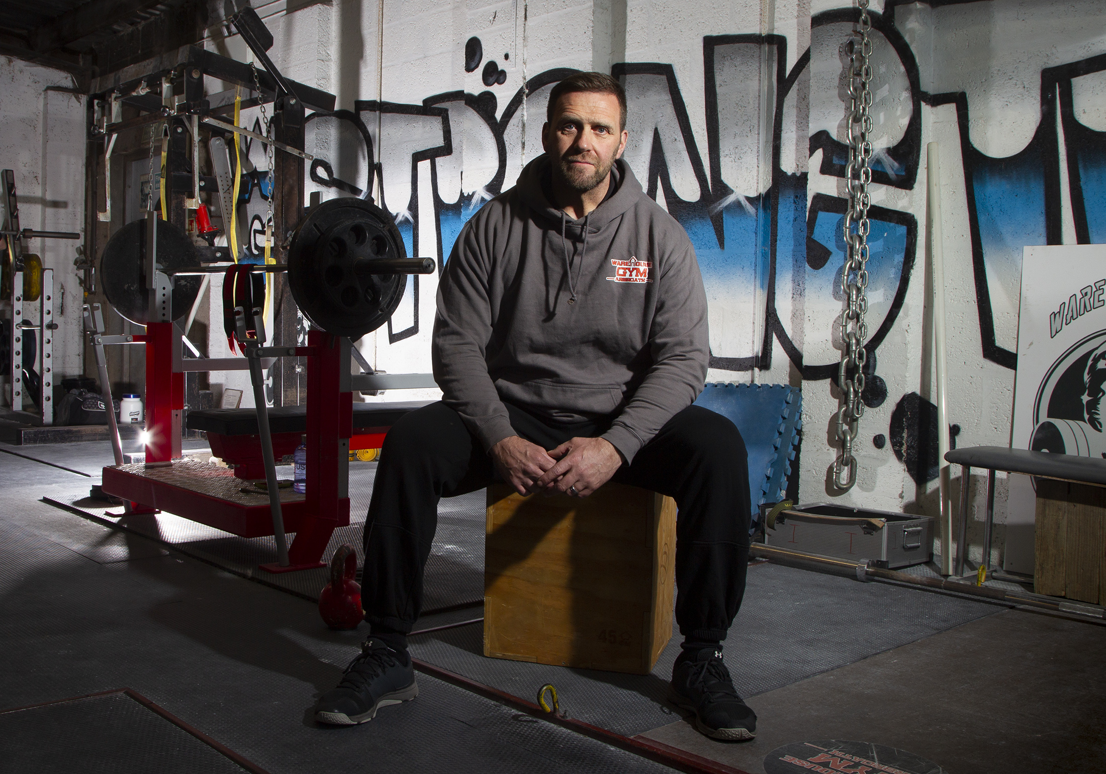 Lee Page owner of The Warehouse a gym in Arbroath.