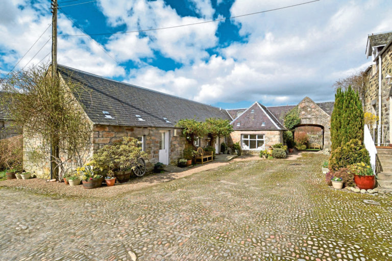 Former farm buildings near Pitlochry converted into large family home ...