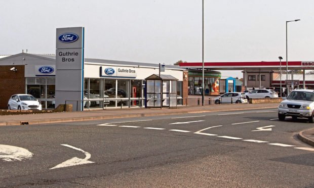 The Guthrie Bros Ford dealership in Montrose and neighbouring petrol station. Picture: Paul Reid.