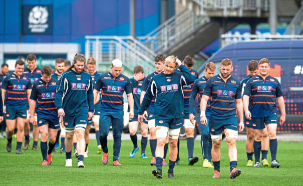 23/04/19
EDINBURGH RUGBY TRAINING
BT MURRAYFIELD - EDINBURGH
Edinburgh's Rugby's Luke Hamilton and John Barclay