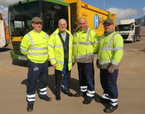 Councillor Vettraino with some of the local binmen.