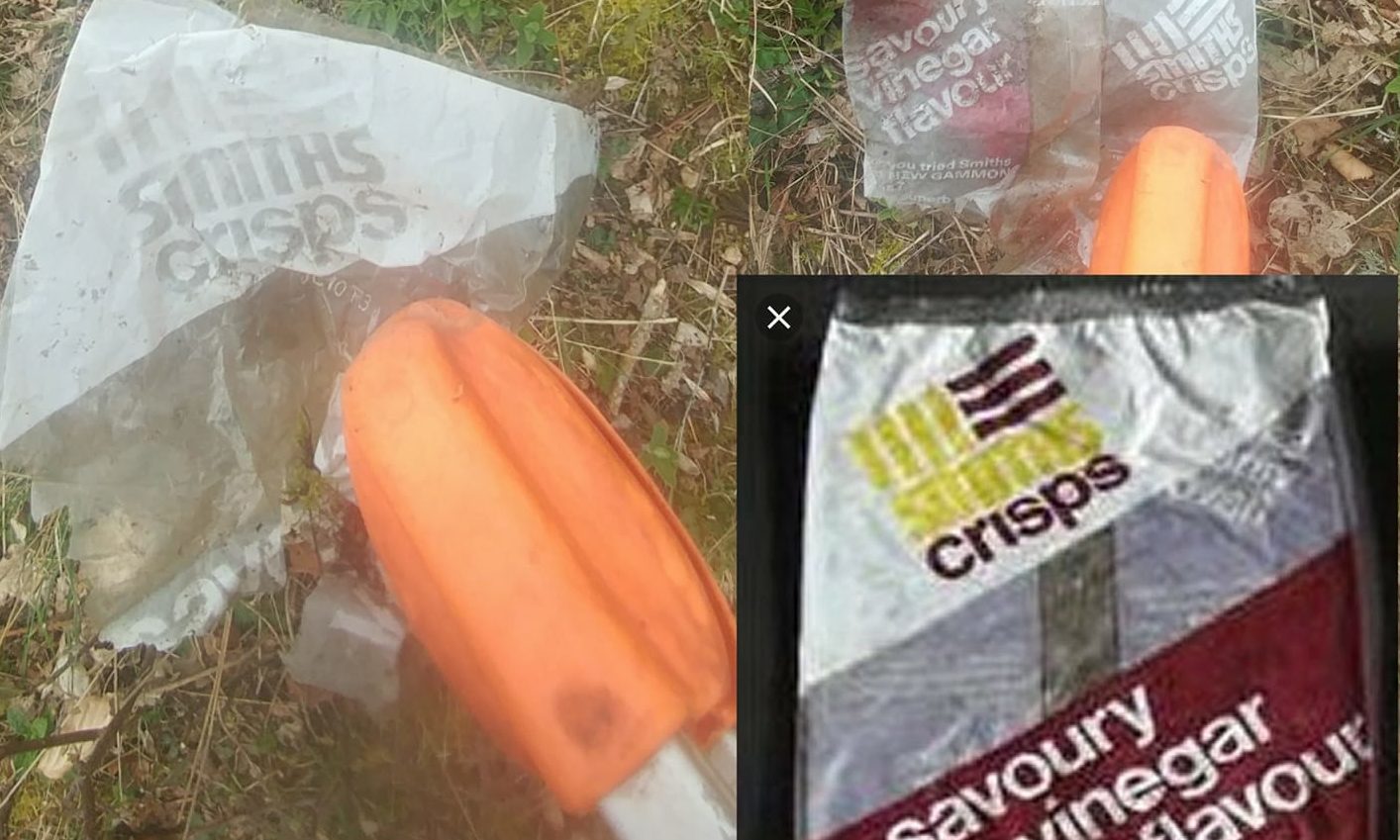The old Smiths crisp packet found at Kinnoull Hill, Perth