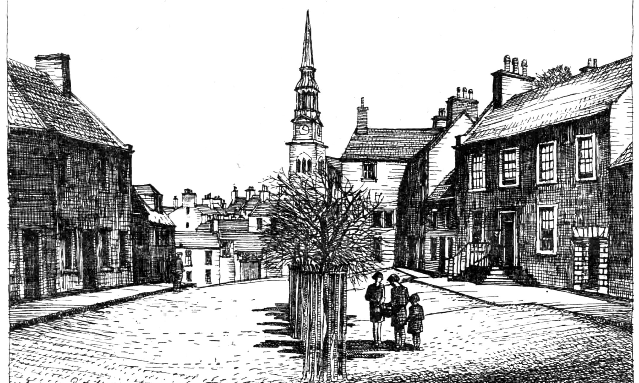 A sketch of Forfar in days gone by.