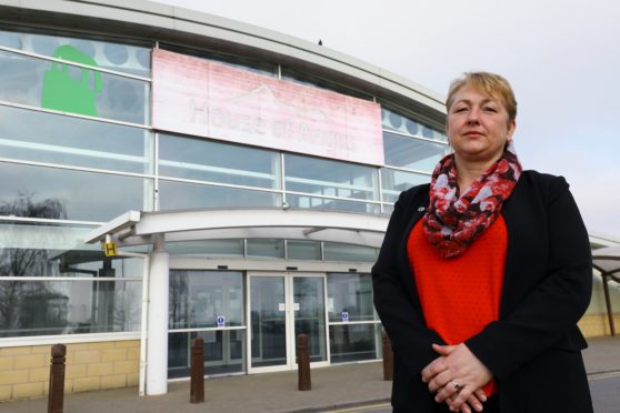 Councillor Whiteside outside the House of Angus