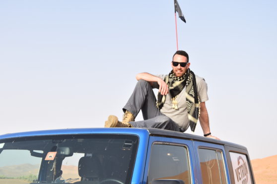 Ex-soldier John Clark in the desert in Oman