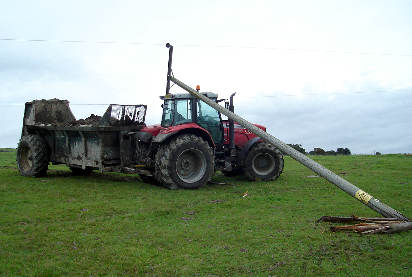 Agricultural vehicles can all too easily become tangled.