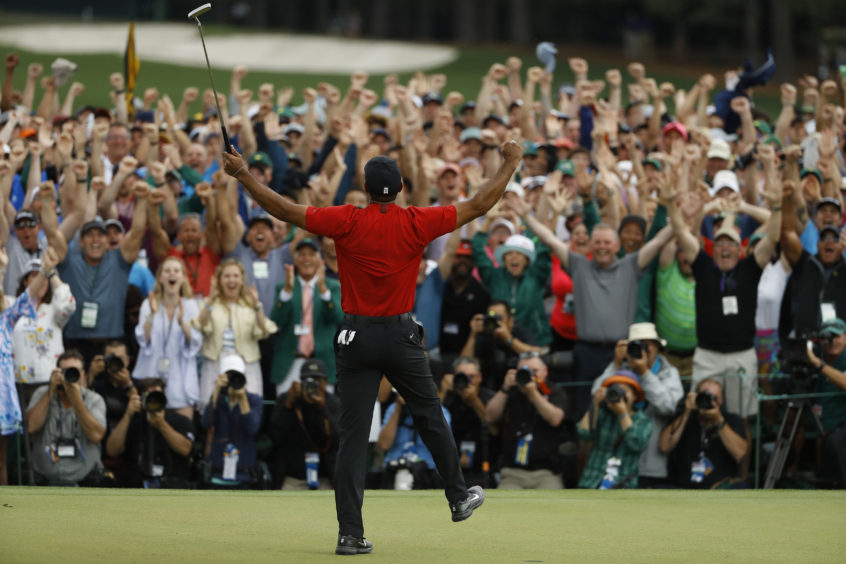 Tiger Woods wins the Masters golf tournament.