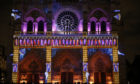 Sound and light show at Notre Dame de Paris cathedral, France.
