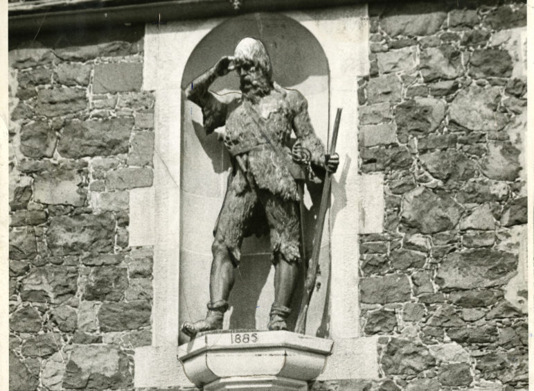 Robinson Crusoe's statue in Lower Largo, Fife. 