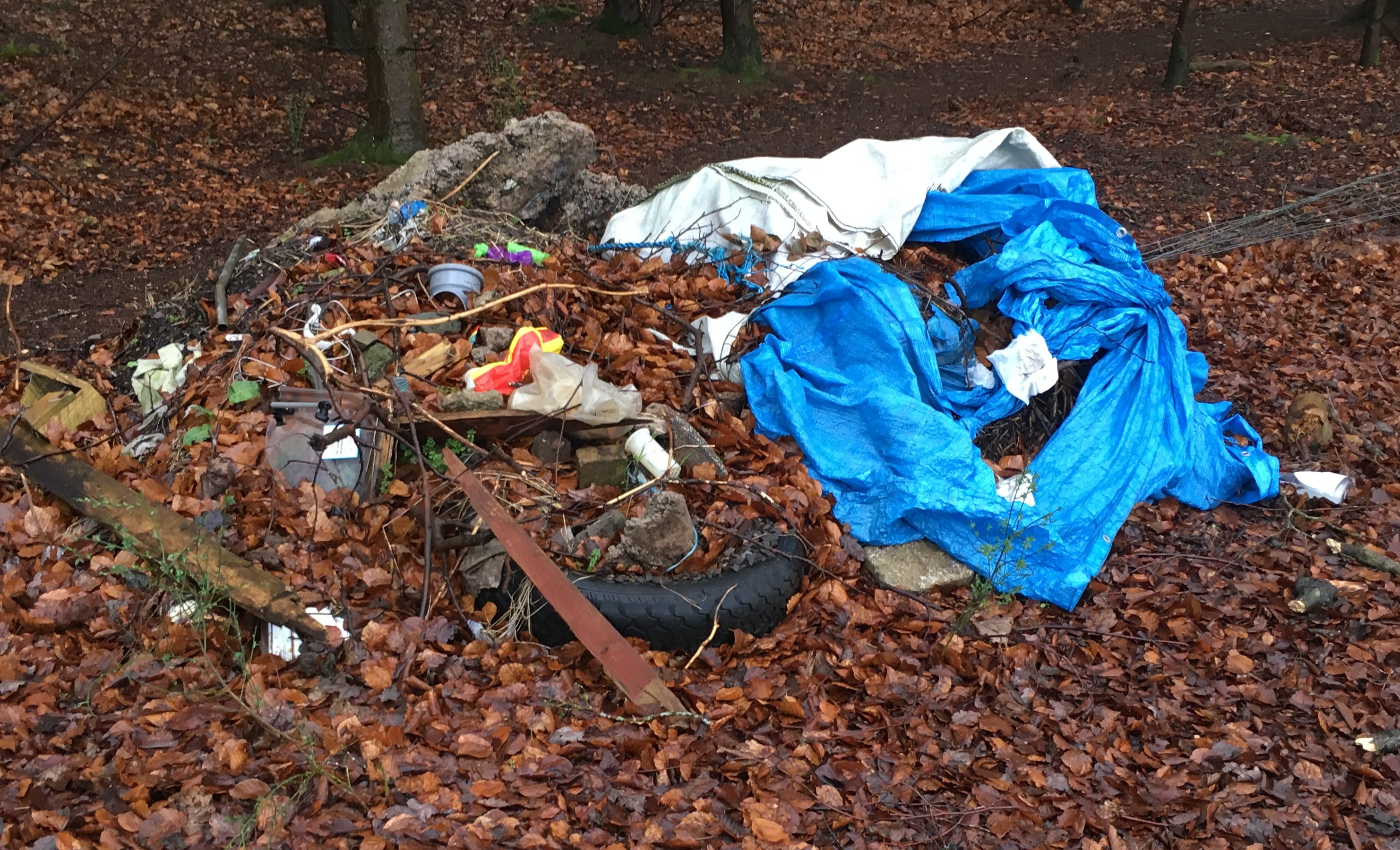 Recent flytipping in Morendy Woods