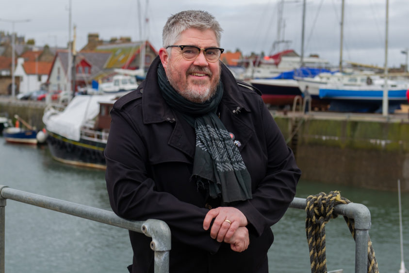Phill Jupitus at Anstruther Harbour