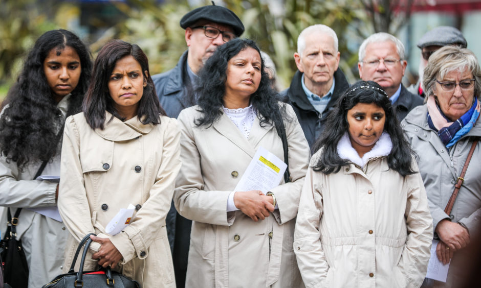 Participants at the service for Sri Lanka victims, held in Dundee.