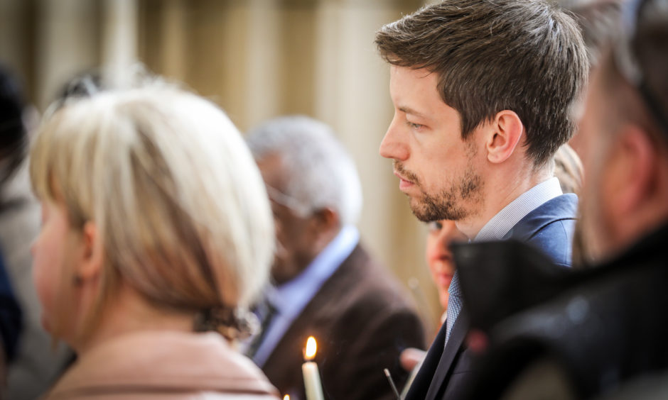 Dundee Council leader, John Alexander at the service for Sri Lanka victims, held in Dundee.
