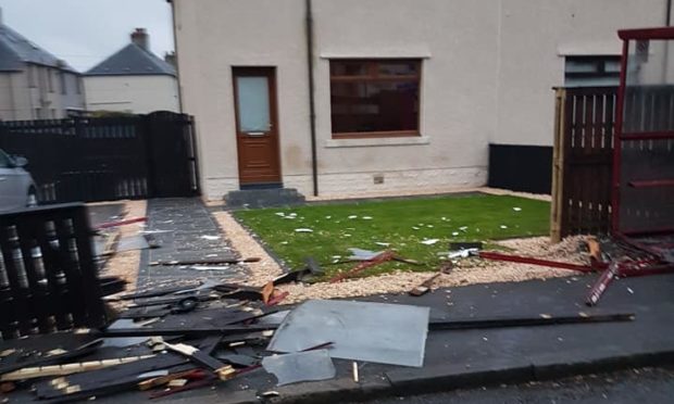 Kevan Fleming's garden in Lumphinnans Road was trashed by the out-of-control car